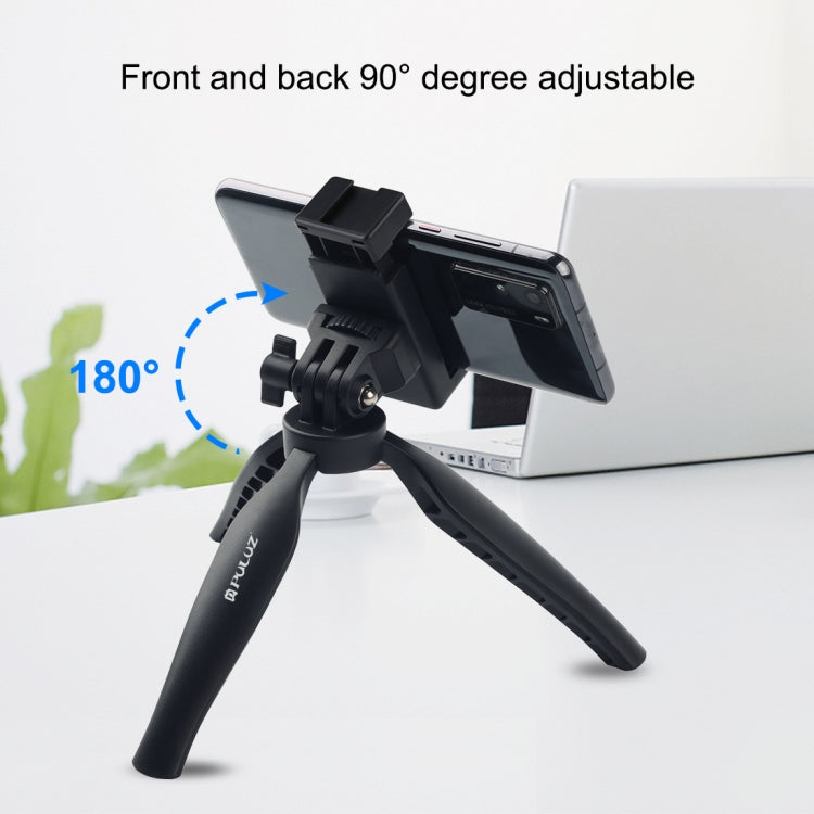 PULUZ Desk Plastic Tripod Mount with Phone Clamp & Adjusting Tripod Head for Smartphones, Plastic Tripod+Adjusting Head-4