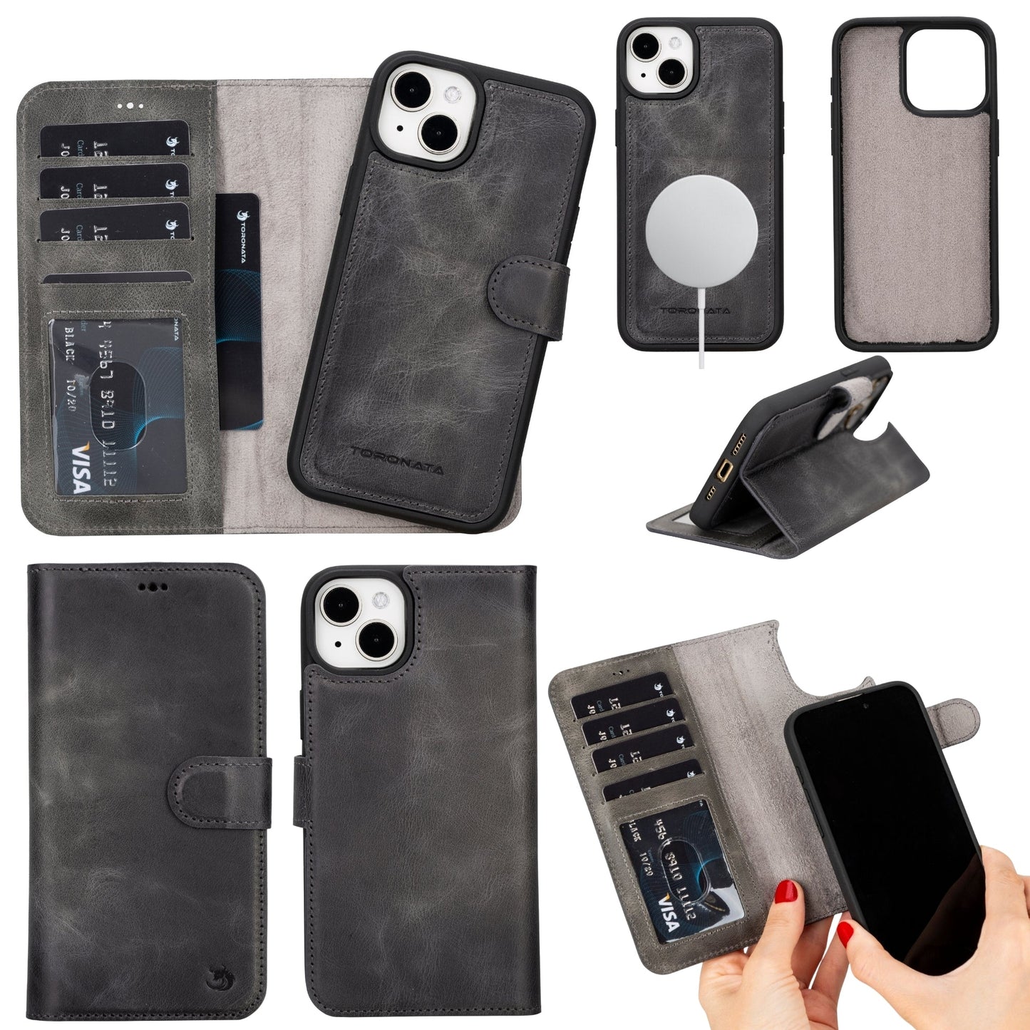 Casper Leather iPhone 14 Plus Wallet Case | MagSafe